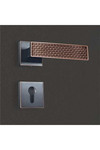 2 poignées de porte à cylindre Amalia - 13,4 x 5,8 x 4 cm - aspect cuivre patiné noir