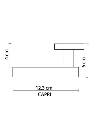 2 poignées de porte à clé Capri - 12,3 x 1,9 x 6 cm - finition satin/nickel