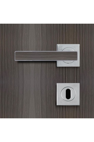 2 poignées de porte à clé Premium - 12 x 5,8 x 4,7 cm - décor chêne cendré