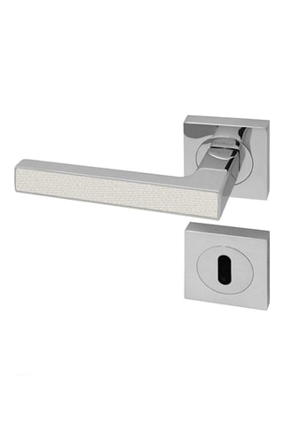 2 poignées de porte à clé Premium - 12 x 5,8 x 4,7 cm - décor textile perle