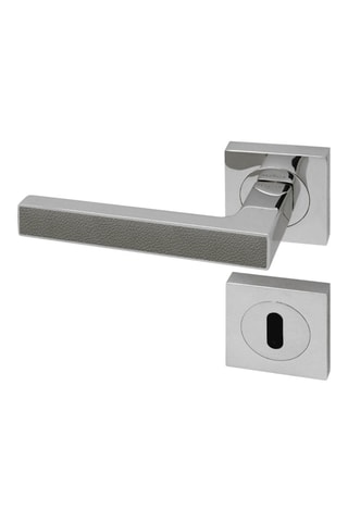 2 poignées de porte à clé Premium - 12 x 5,8 x 4,7 cm - décor cuir lichen