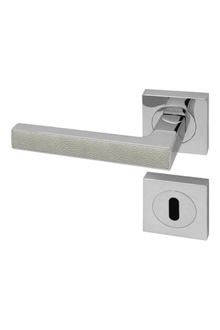 2 poignées de porte à clé Premium - 12 x 5,8 x 4,7 cm - décor cuir argile