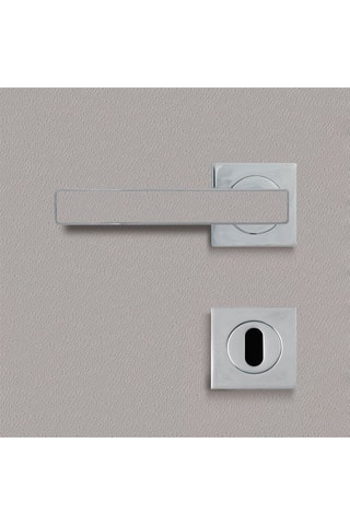 2 poignées de porte à clé Premium - 12 x 5,8 x 4,7 cm - décor cuir argile