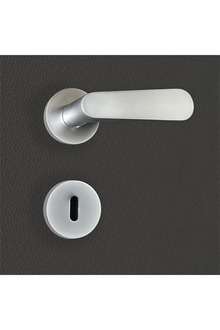 2 poignées de porte à clé Regina - 11,2 x 5,5 x 4,1 cm - aspect chrome mat