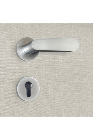 2 poignées de porte à clé Regina - 11,2 x 5,5 x 4,1 cm - aspect chrome mat