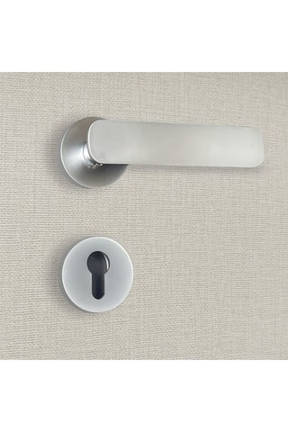 2 poignées de porte à clé Eva - 13,5 x 5,3 x 3,4 cm - aspect chrome mat