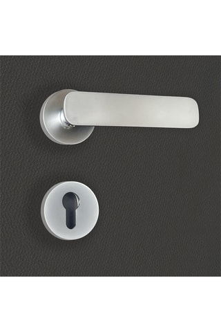 2 poignées de porte à clé Eva - 13,5 x 5,3 x 3,4 cm - aspect chrome mat