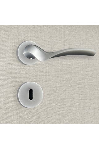 2 poignées de porte à clé Carla - 15,2 x 6,2 x 3,8 cm - aspect chrome mat