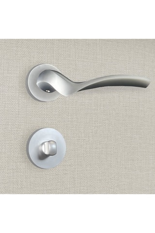 2 poignées de porte à condamnation Carla - 15,2 x 6,2 x 3,8 cm - aspect chrome mat