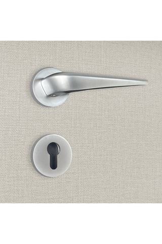 2 poignées de porte à cylindre Alissia - 13,7 x 6,3 x 3,3 cm - aspect chrome mat