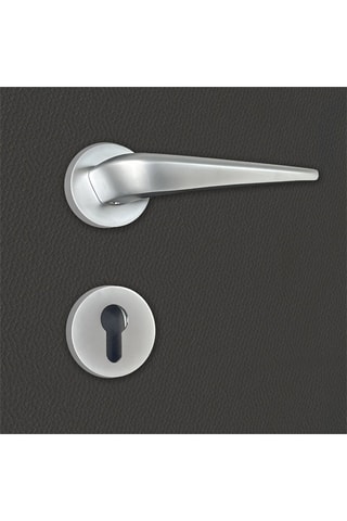 2 poignées de porte à cylindre Alissia - 13,7 x 6,3 x 3,3 cm - aspect chrome mat