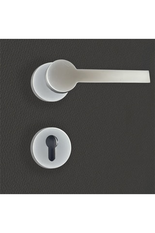 2 poignées de porte à cylindre Marina - 14,6 x 5,2 x 4,1 cm - aspect chrome mat