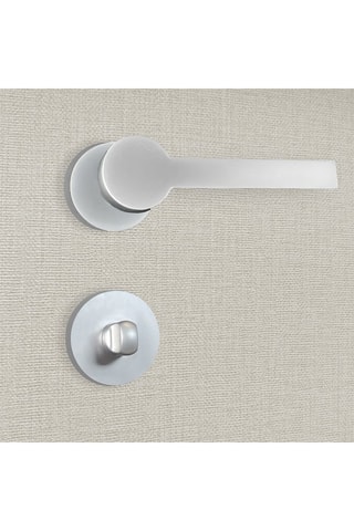 2 poignées de porte à condamnation Marina - 14,6 x 5,2 x 4,1 cm - aspect chrome mat