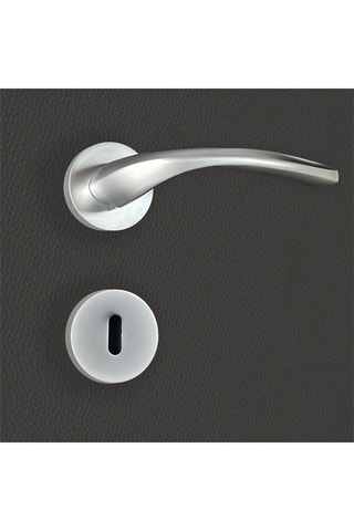 2 poignées de porte à clé Flavia - 14,6 x 5,2 x 4,1 cm - aspect chrome mat