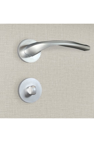 2 poignées de porte à condamnation Flavia - 13,6 x 6,5 x 3,8 cm - aspect chrome mat