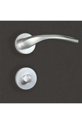 2 poignées de porte à condamnation Flavia - 13,6 x 6,5 x 3,8 cm - aspect chrome mat