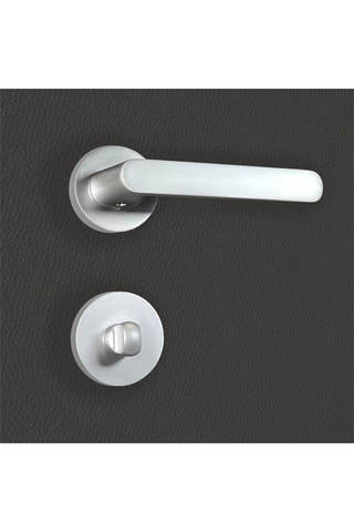 2 poignées de porte à condamnation Dalia - 12,9 x 6 x 3,7 cm - aspect chrome mat