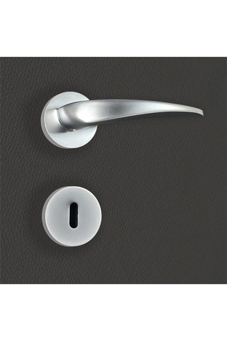 2 poignées de porte à clé Erica - 13,42 x 6,1 x 3 cm - aspect chrome mat