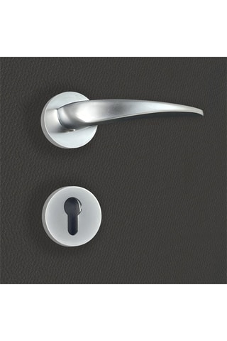 2 poignées de porte à cylindre Erica - 13,42 x 6,1 x 3 cm - aspect chrome mat