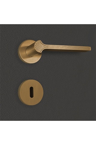 2 poignées de porte à clé Stella - 13,4 x 5,8 x 4 cm - aspect or mat