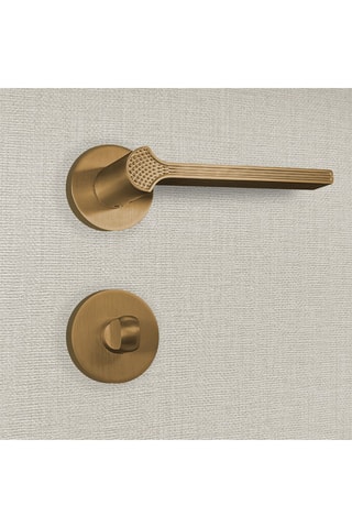 2 poignées de porte à condamnation Stella - 13,4 x 5,8 x 4 cm - aspect or mat