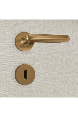 2 poignées de porte à clé Tina - 13 x 6 x 3,9 cm - aspect or mat