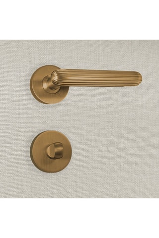 2 poignées de porte à condamnation Tina - 13 x 6 x 3,9 cm - aspect or mat