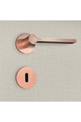2 poignées de porte à clé Cristina - 13,4 x 5,8 x 4 cm - aspect or rose