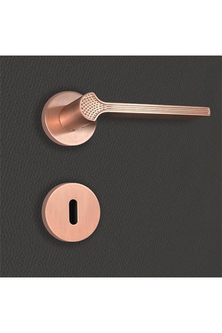 2 poignées de porte à clé Cristina - 13,4 x 5,8 x 4 cm - aspect or rose