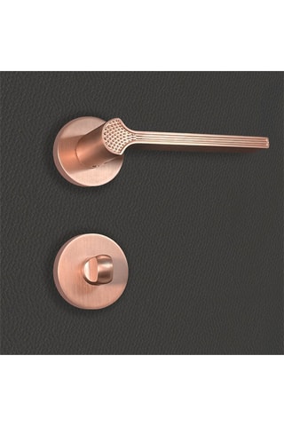 2 poignées de porte à condamnation Cristina - 13,4 x 5,8 x 4 cm - aspect or rose