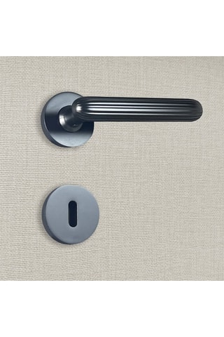 2 poignées de porte à clé Davia - 12,9 x 5,2 cm - aspect noir mat