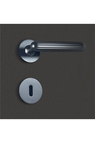 2 poignées de porte à clé Davia - 12,9 x 5,2 cm - aspect noir mat