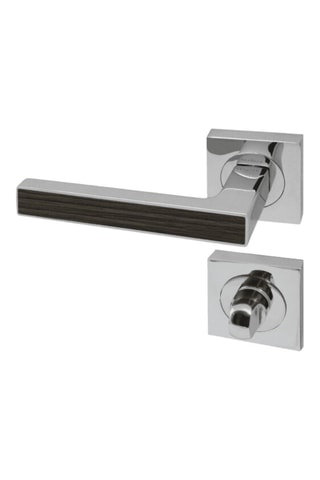 Poignée à condamnation Premium - Chromé et imitation chêne cendré - Porte de 30 à 50 mm