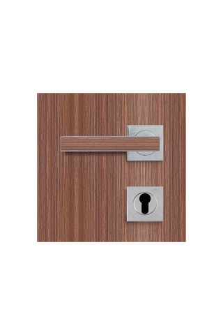 Poignée à cylindre Premium - Chromé et imitation chêne gris - Porte de 30 à 50 mm