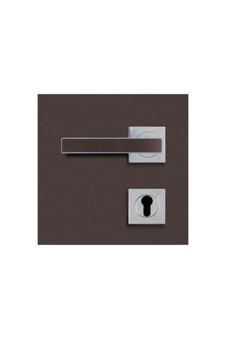 Poignée à cylindre Premium - Chromé et imitation cuir basalt - Porte de 30 à 50 mm