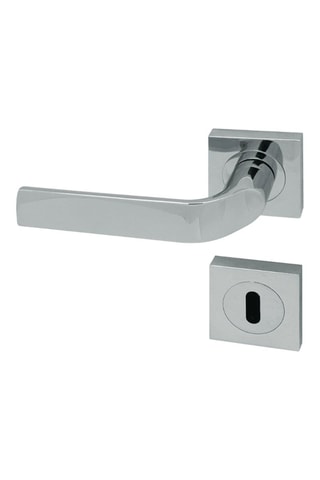 Poignée à clé Roma - Finition aspect chrome brillant - Porte de 30 à 50 mm