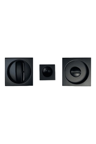 Poignée cuvette encastrée carrée à condamnation avec tire-doigt - Noir - Toutes portes coulissantes