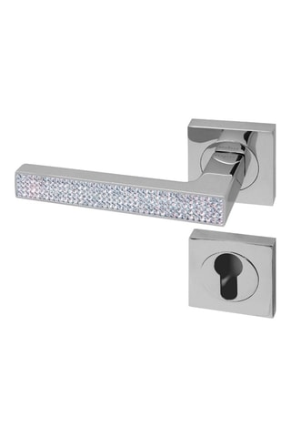 Poignée à cylindre Strass - Finition chromé brillant - Porte de 30 à 50 mm