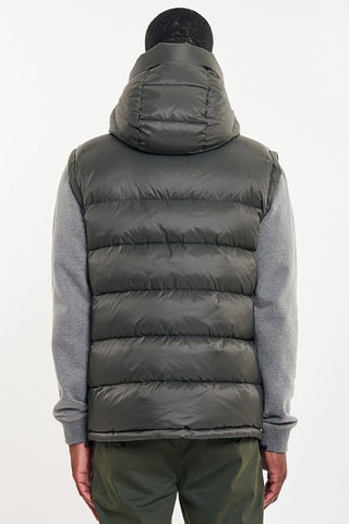 Mouwloze Gewatteerde Jas met Capuchon - Kaki