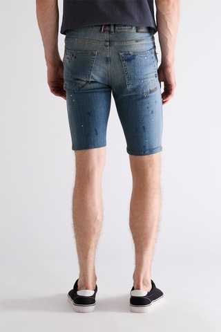 Spijkerbermuda - Marineblauw