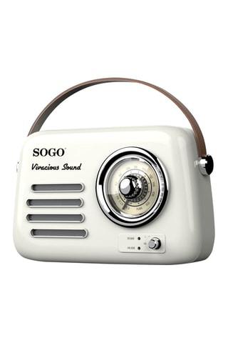 Oplaadbare Retro Radio - Crèmekleurig