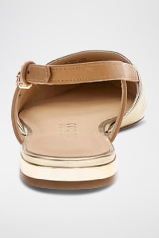 Ballerines en cuir - Doré et marron clair