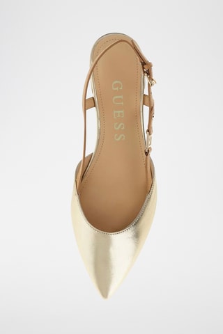 Ballerines en cuir - Doré et marron clair