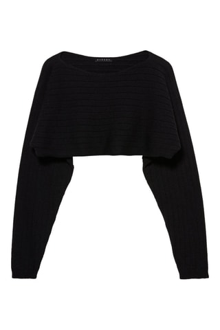 Crop top en laine - Noir
