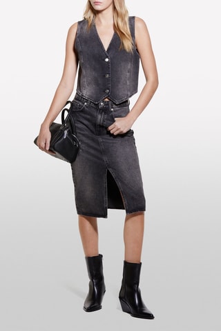 Gilet sans manches en jean - noir