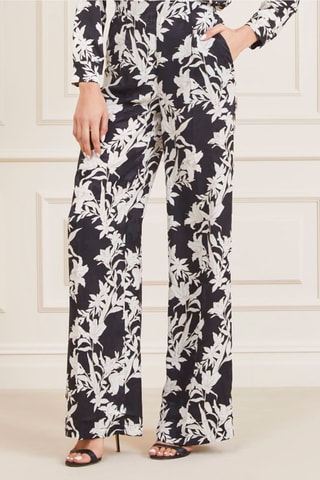 Pantalon wide legs taille haute Sunburst - Noir et blanc