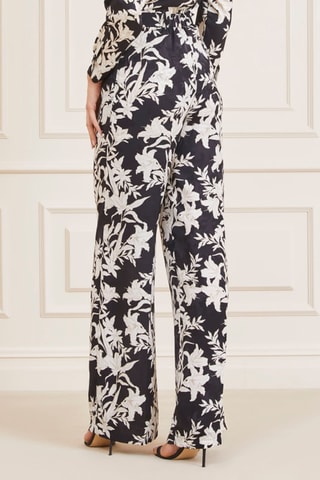 Pantalon wide legs taille haute Sunburst - Noir et blanc