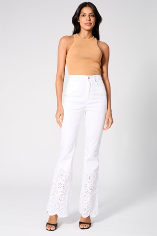 Pantalon taille haute - Blanc