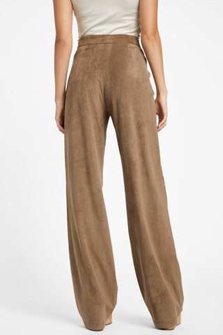 Pantalon taille haute - Marron