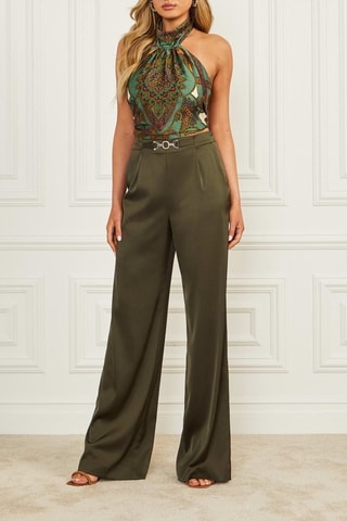 Pantalon regular - Vert olive